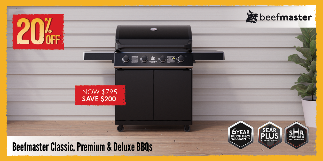 20% Off Beefmaster Classic, Premium & Deluxe BBQs | Shop Now